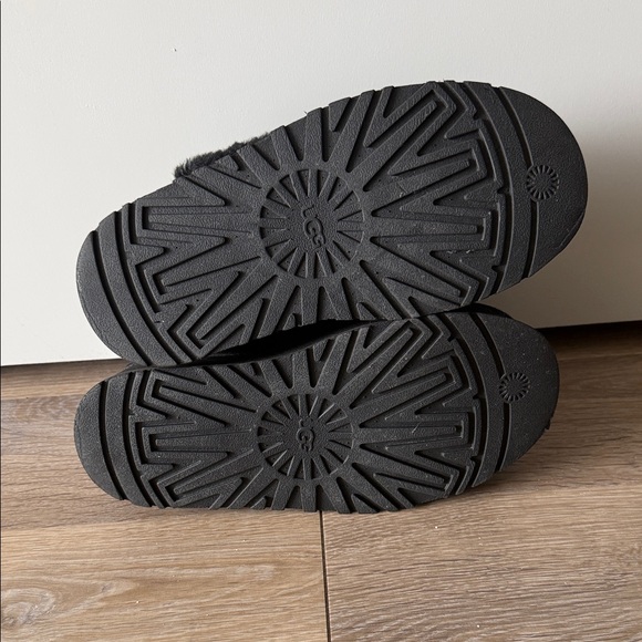 UGG Black Fuzzy Platform Slip-Ons - Picture 5 of 5